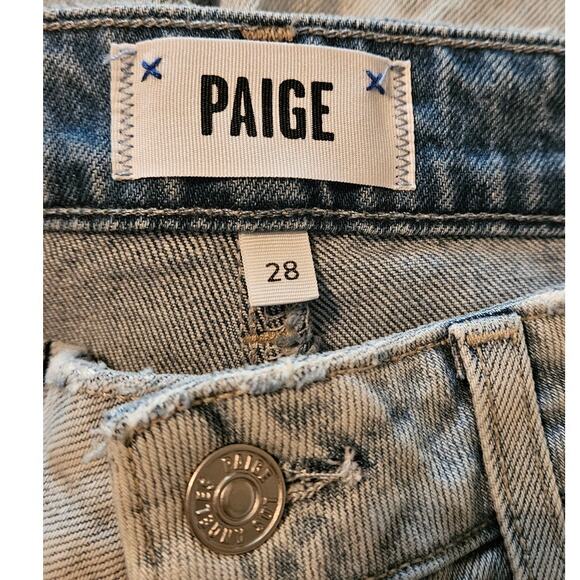 Paige Stella Women's Size 28 Gianna Blue Straight Leg Split Hem Jeans NWT - Picture 9 of 13